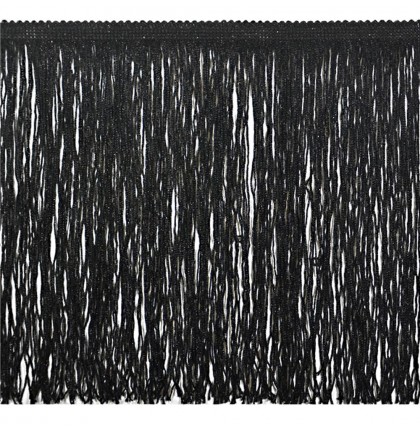 Бахрома танцевальная петлями шир.15 см арт.3003-15 цв.черный уп.13,5 м