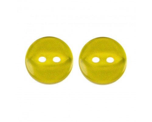 Пуговицы пластик 11 мм, 2 прокола, арт.6052 цв.желтый уп.100 шт